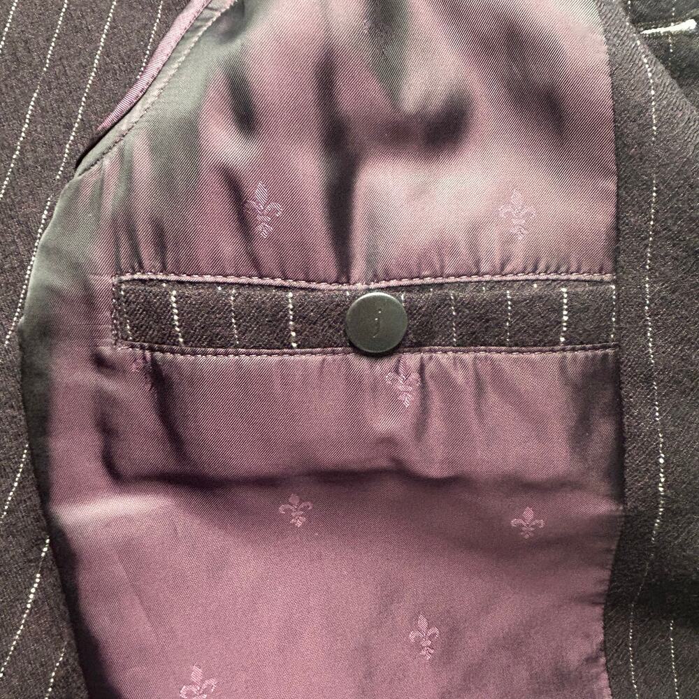 John Varvatos dark plum white striped dress trucker jacket size EU 48 (*US M) - Picture 13 of 14